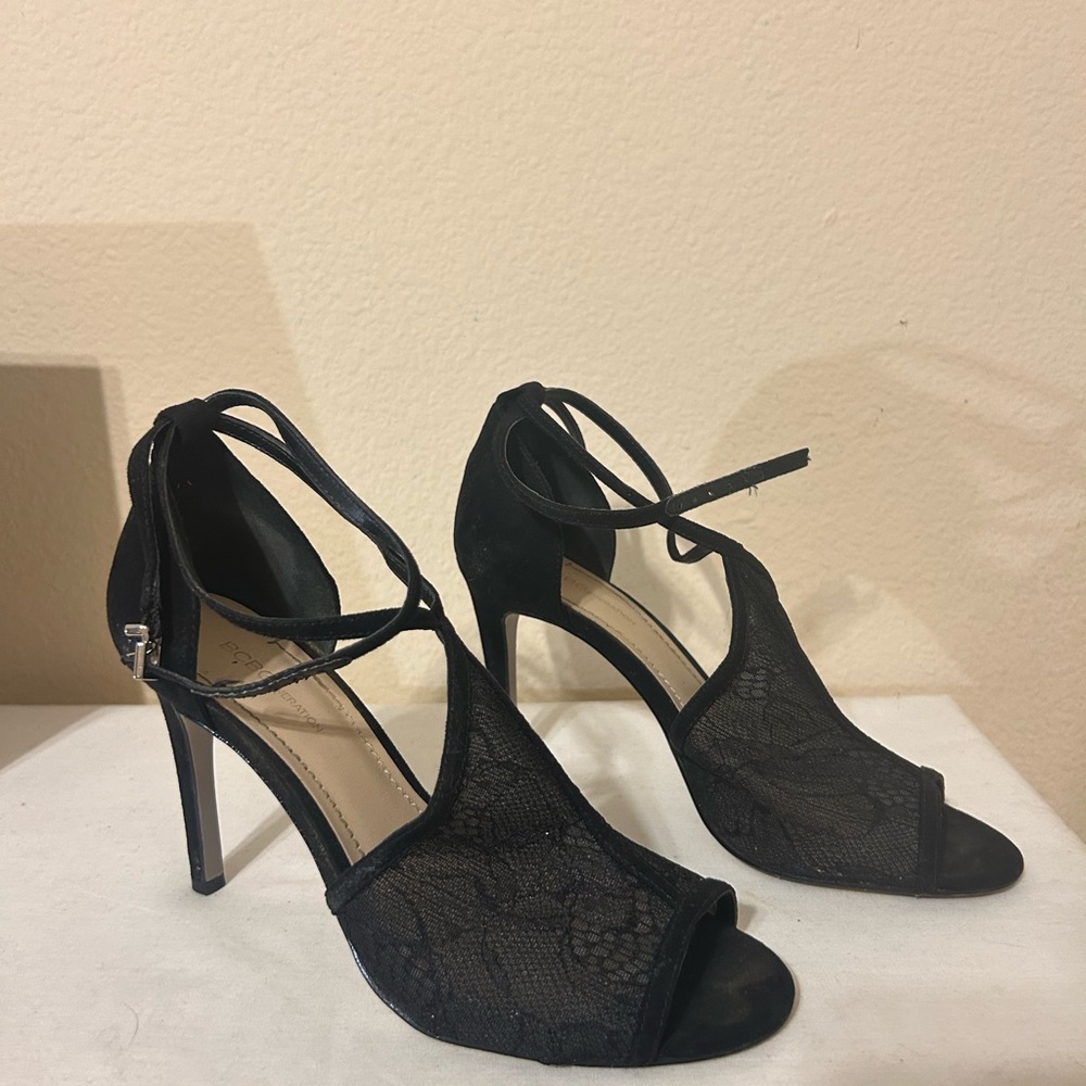 Black lace heels BCBG